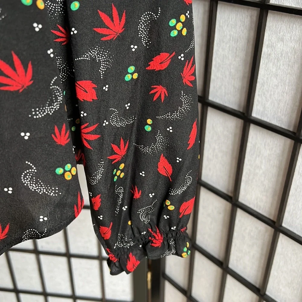 EUC Zadig & Voltaire Tender Print Long Sleeve Silk Blouse Size XS - Picture 10 of 14